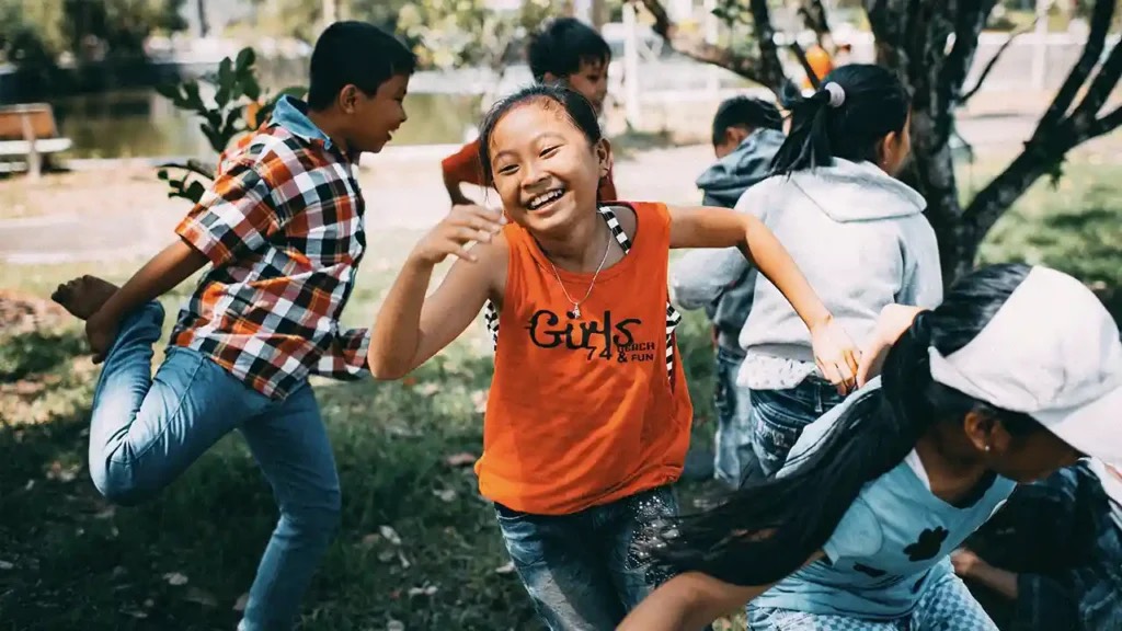 Kids playing outdoors